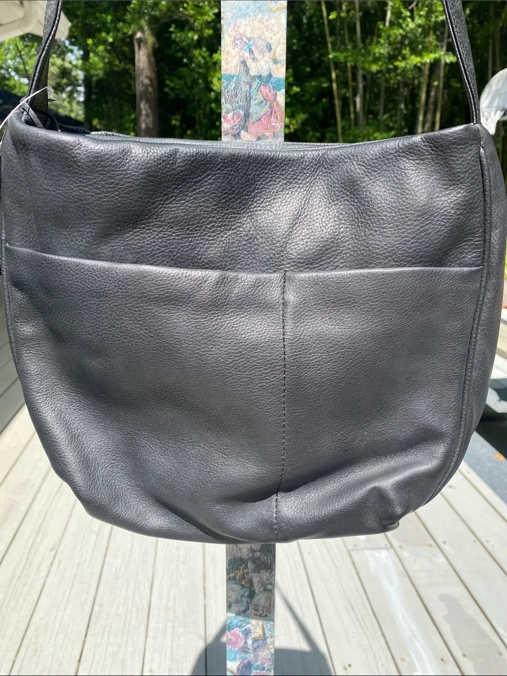 Relativity Black Leather Hobo Shoulder Bag